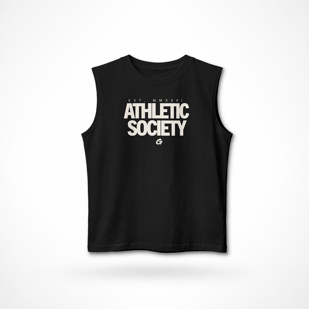 Athletic Society Gymrilla Gym Shirt Sleeveless in black.